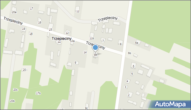 Trzepieciny, Trzepieciny, 9A, mapa Trzepieciny