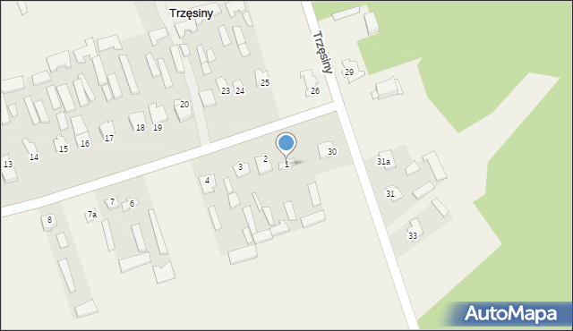 Trzęsiny, Trzęsiny, 1, mapa Trzęsiny