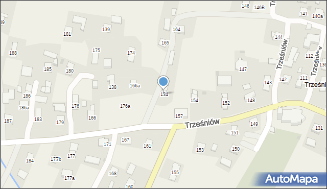 Trześniów, Trześniów, 134, mapa Trześniów