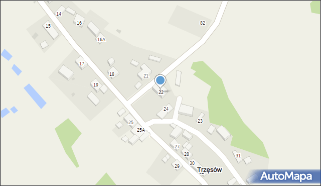 Trzęsów, Trzęsów, 22, mapa Trzęsów