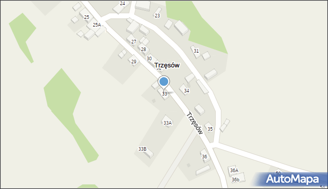 Trzęsów, Trzęsów, 33, mapa Trzęsów