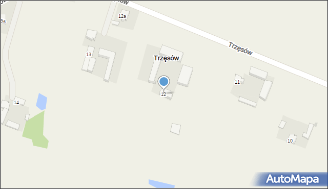 Trzęsów, Trzęsów, 12, mapa Trzęsów