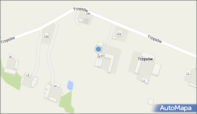 Trzęsów, Trzęsów, 13, mapa Trzęsów