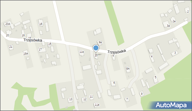 Trzęsówka, Trzęsówka, 10, mapa Trzęsówka