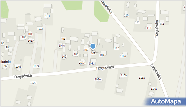 Trzęsówka, Trzęsówka, 108, mapa Trzęsówka