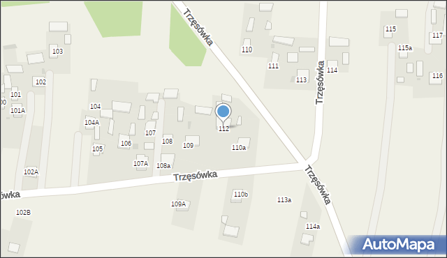 Trzęsówka, Trzęsówka, 112, mapa Trzęsówka