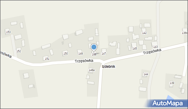 Trzęsówka, Trzęsówka, 148, mapa Trzęsówka