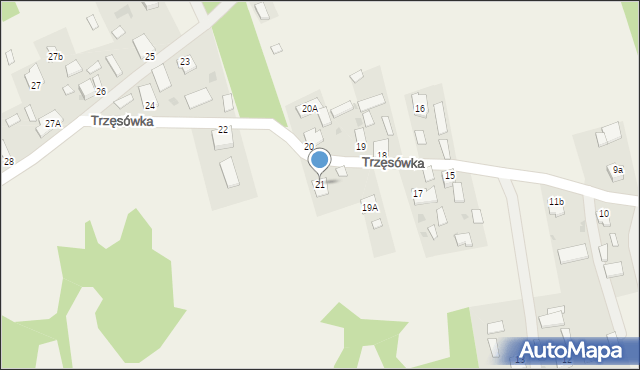 Trzęsówka, Trzęsówka, 21, mapa Trzęsówka