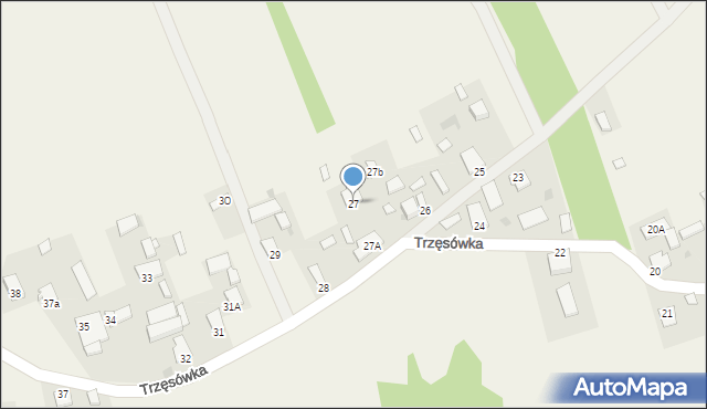 Trzęsówka, Trzęsówka, 27, mapa Trzęsówka