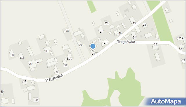 Trzęsówka, Trzęsówka, 28, mapa Trzęsówka