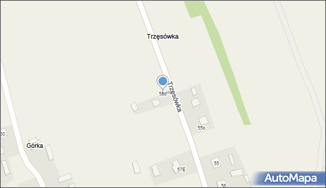 Trzęsówka, Trzęsówka, 58d, mapa Trzęsówka