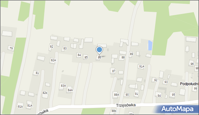 Trzęsówka, Trzęsówka, 86, mapa Trzęsówka