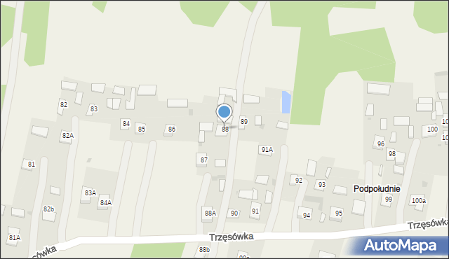 Trzęsówka, Trzęsówka, 88, mapa Trzęsówka