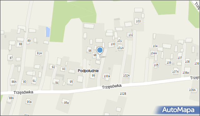 Trzęsówka, Trzęsówka, 98A, mapa Trzęsówka