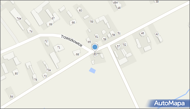 Trzeszkowice, Trzeszkowice, 63, mapa Trzeszkowice