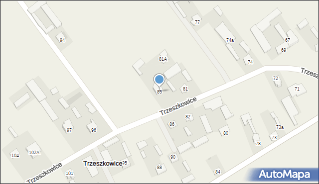 Trzeszkowice, Trzeszkowice, 85, mapa Trzeszkowice