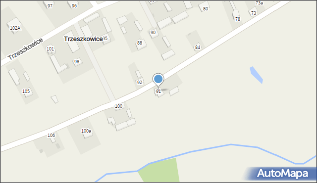 Trzeszkowice, Trzeszkowice, 91, mapa Trzeszkowice