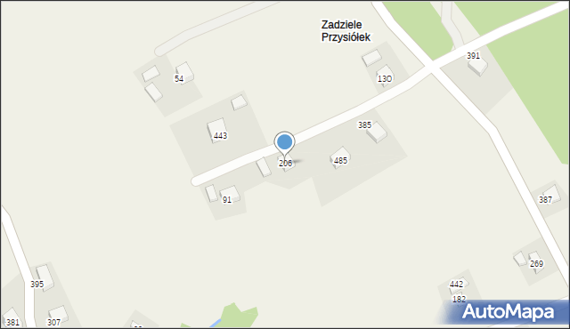 Trzetrzewina, Trzetrzewina, 206, mapa Trzetrzewina