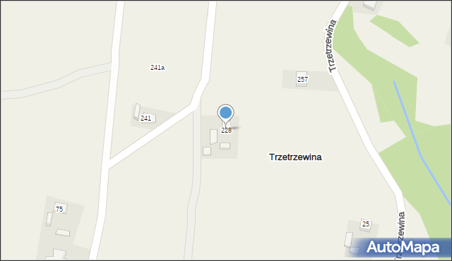 Trzetrzewina, Trzetrzewina, 228, mapa Trzetrzewina