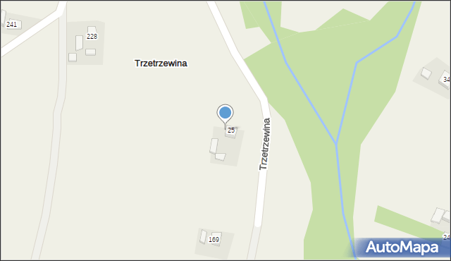 Trzetrzewina, Trzetrzewina, 25a, mapa Trzetrzewina