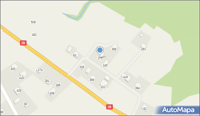 Trzetrzewina, Trzetrzewina, 375, mapa Trzetrzewina