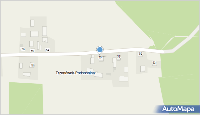 Trzonów, Trzonów, 50, mapa Trzonów