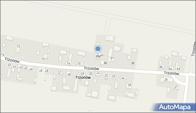 Trzonów, Trzonów, 69a, mapa Trzonów