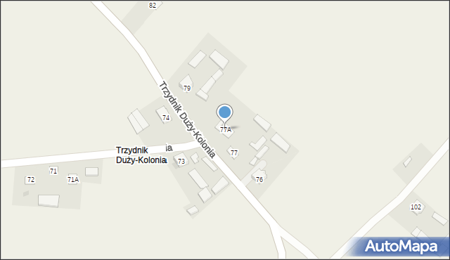 Trzydnik Duży-Kolonia, Trzydnik Duży-Kolonia, 77A, mapa Trzydnik Duży-Kolonia