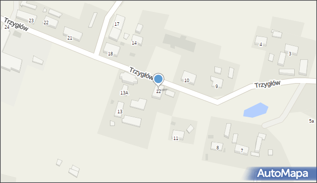 Trzygłów, Trzygłów, 12, mapa Trzygłów