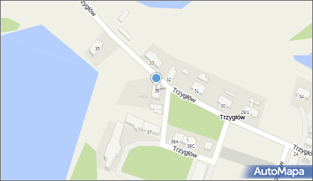 Trzygłów, Trzygłów, 36, mapa Trzygłów