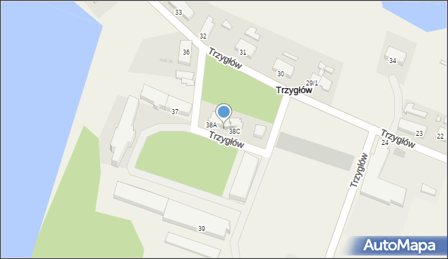 Trzygłów, Trzygłów, 38B, mapa Trzygłów