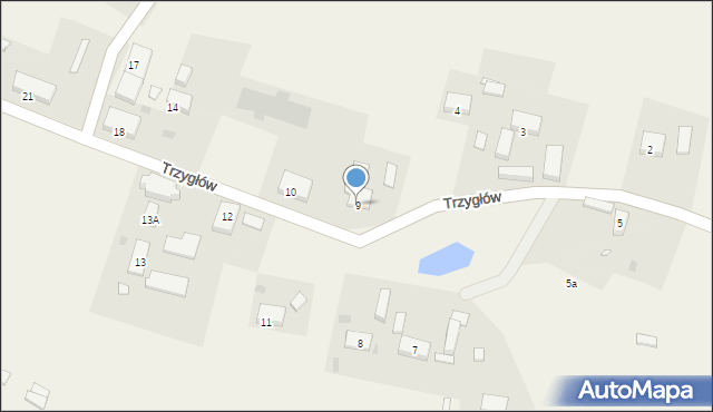 Trzygłów, Trzygłów, 9, mapa Trzygłów