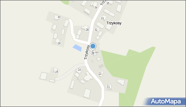 Trzykosy, Trzykosy, 26, mapa Trzykosy