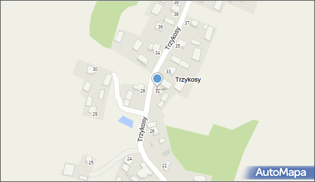 Trzykosy, Trzykosy, 32, mapa Trzykosy