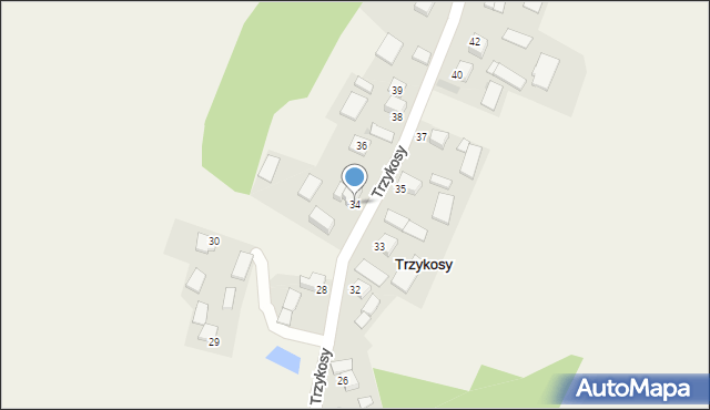 Trzykosy, Trzykosy, 34, mapa Trzykosy