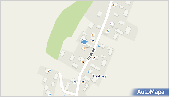 Trzykosy, Trzykosy, 36, mapa Trzykosy