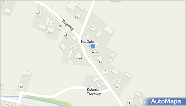 Trzykosy, Trzykosy, 63, mapa Trzykosy