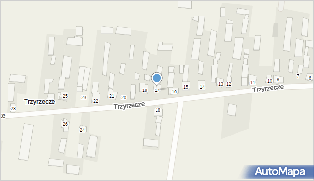 Trzyrzecze, Trzyrzecze, 17, mapa Trzyrzecze