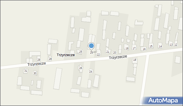 Trzyrzecze, Trzyrzecze, 23, mapa Trzyrzecze