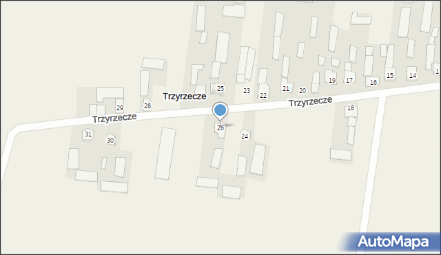 Trzyrzecze, Trzyrzecze, 26, mapa Trzyrzecze