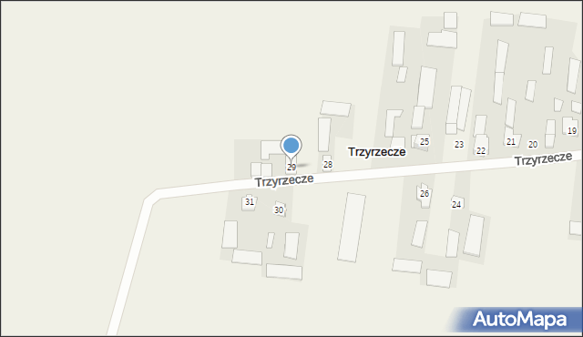 Trzyrzecze, Trzyrzecze, 29, mapa Trzyrzecze