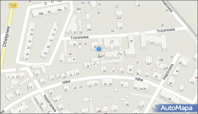 Warszawa, Trzcinowa, 29A, mapa Warszawy