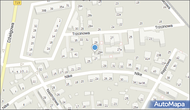 Warszawa, Trzcinowa, 31A, mapa Warszawy