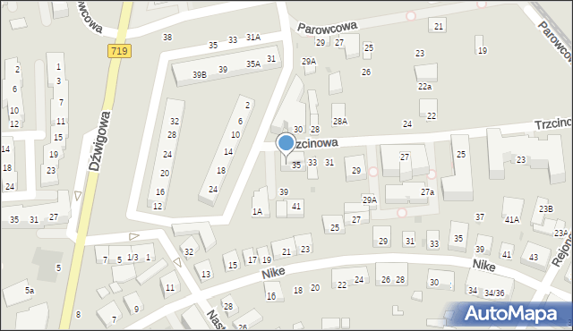 Warszawa, Trzcinowa, 37, mapa Warszawy