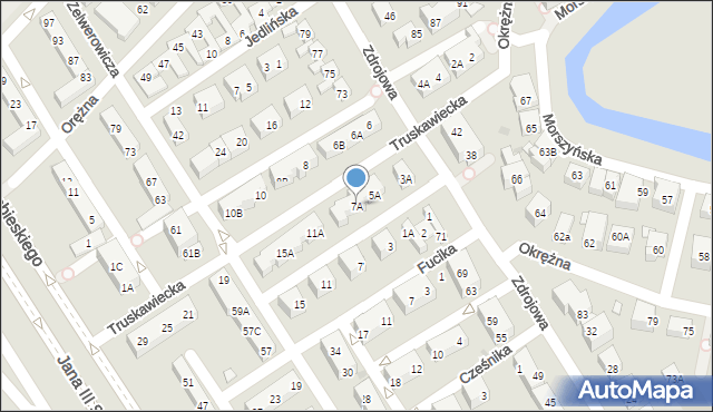 Warszawa, Truskawiecka, 7A, mapa Warszawy