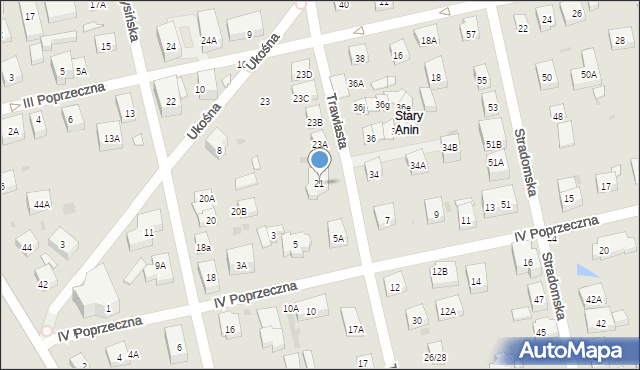 Warszawa, Trawiasta, 21, mapa Warszawy