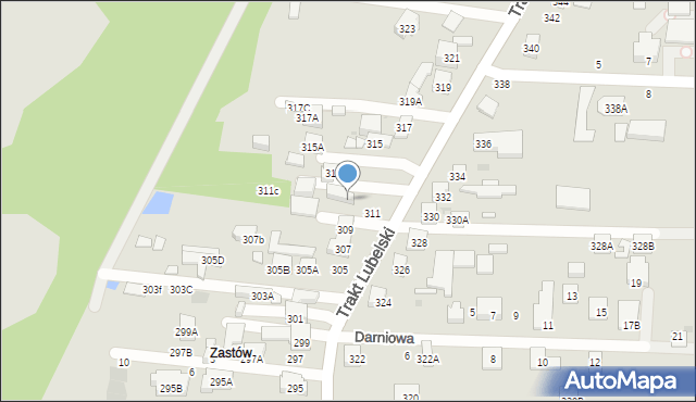 Warszawa, Trakt Lubelski, 311A, mapa Warszawy