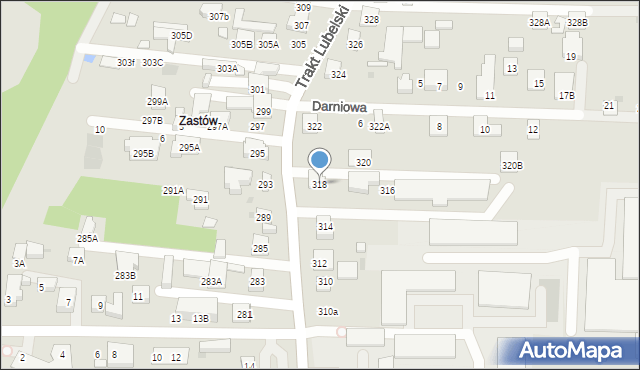 Warszawa, Trakt Lubelski, 318, mapa Warszawy