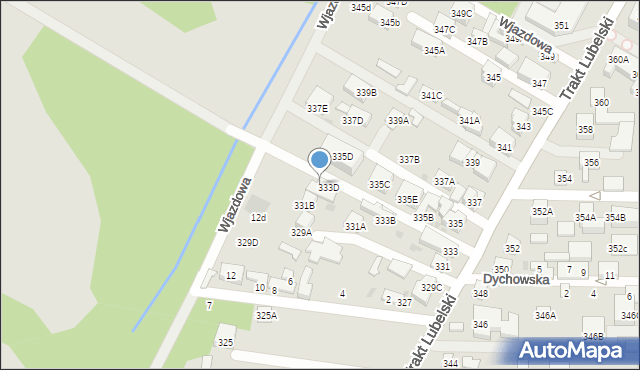 Warszawa, Trakt Lubelski, 333E, mapa Warszawy