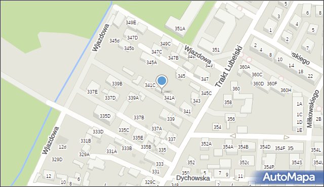 Warszawa, Trakt Lubelski, 341B, mapa Warszawy